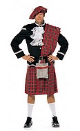 Scotsman, costume set, faux fur, belt, scott-checkered pattern